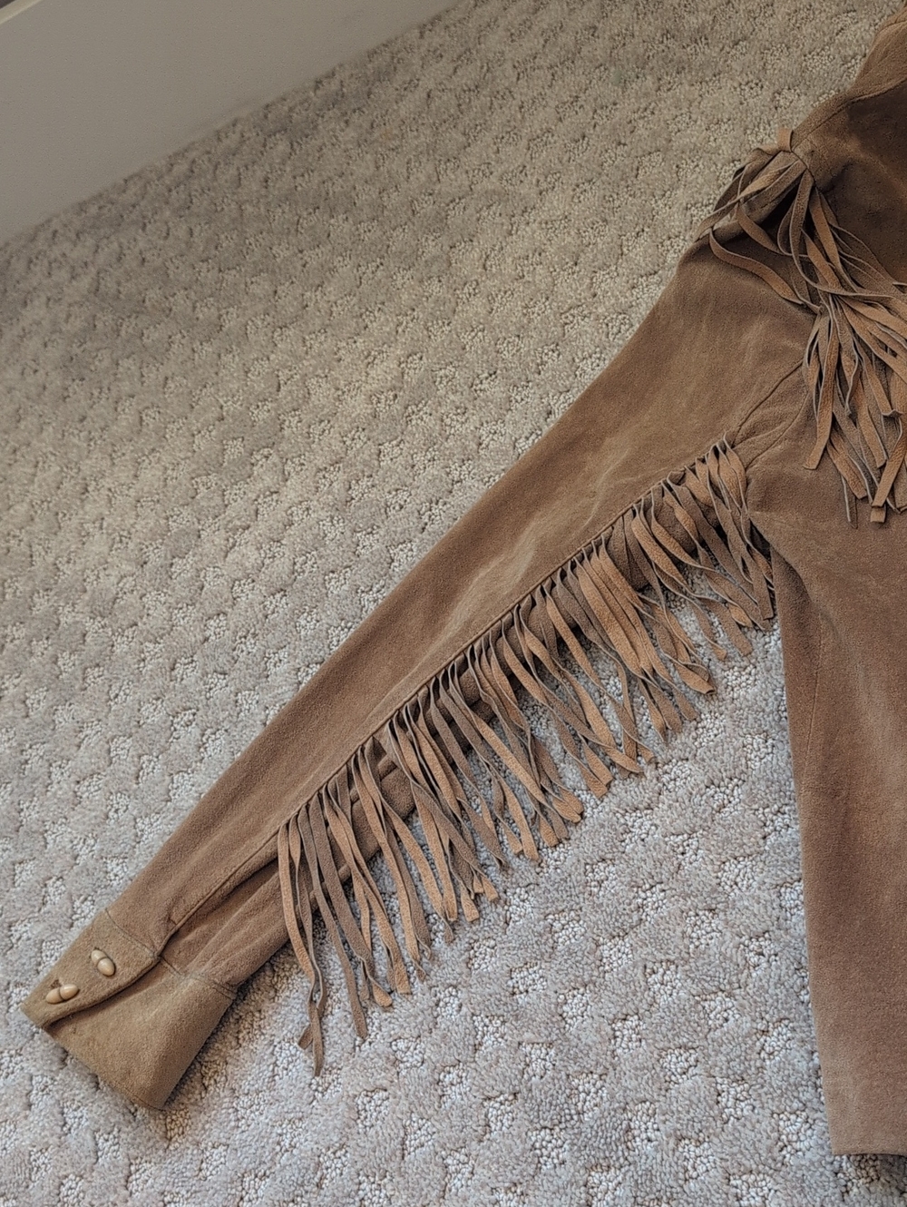 Vintage Ralph Lauren Tan Suede Fringe Leather Jacket - Picture 8 of 13